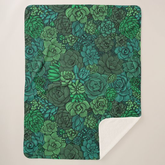 Der üppige Garten in Grün Sherpadecke (Vorderseite)