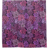 Der üppige Garten in Rosa und Violett Duschvorhang (Vorderseite)