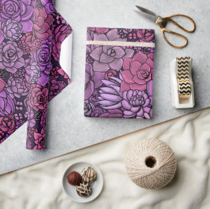 Der üppige Garten in Rosa und Violett Geschenkpapier