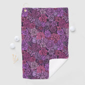 Der üppige Garten in Rosa und Violett Golfhandtuch (Insitu)