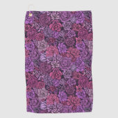 Der üppige Garten in Rosa und Violett Golfhandtuch (Vorderseite)