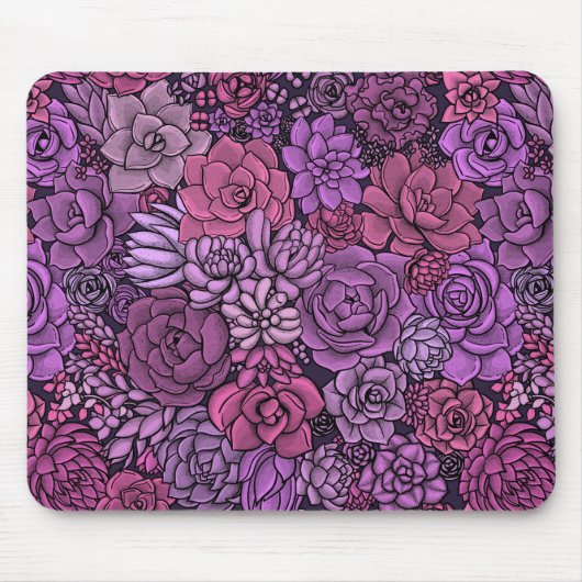 Der üppige Garten in Rosa und Violett Mousepad (Vorne)