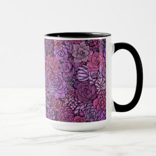 Der üppige Garten in Rosa und Violett Tasse