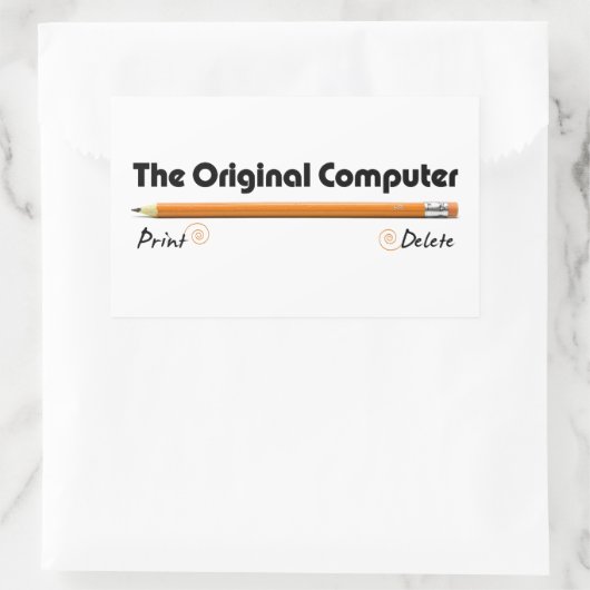 Der ursprüngliche Computer Rechteckiger Aufkleber (Tasche)