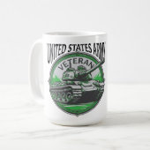 Der US-Militärpanzer "Im Ruhestand" Kaffeetasse (Vorderseite Links)