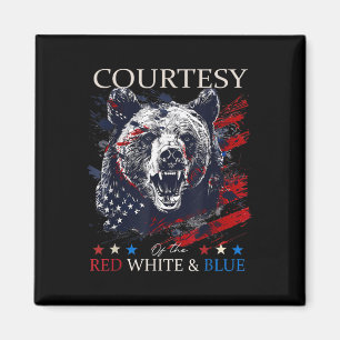 Der Usa Rot Weiß Und Blau 4. Juli Bär Magnet