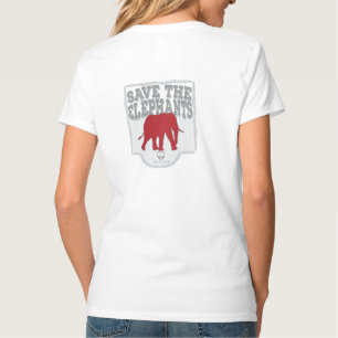 Der V-Hals der Frauen retten die Elefanten T-Shirt