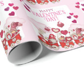 Der Valentinstag beginnt mit einem Zug Geschenkpapier (Rolleneckpunkt)