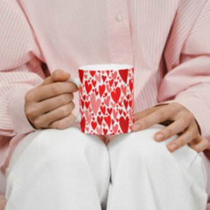 Der Valentinstag der Groovy und Romantik Rotes Her Kaffeetasse