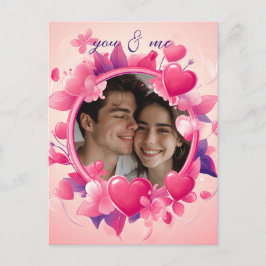 Der Valentinstag der individuell anpassbaren rosa Postkarte