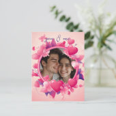 Der Valentinstag der individuell anpassbaren rosa Postkarte (Stehend Vorderseite)