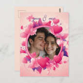 Der Valentinstag der individuell anpassbaren rosa Postkarte (Vorne/Hinten)