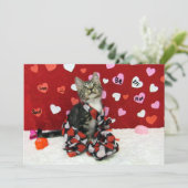 Der Valentinstag der Katze ist die Flachkarte des (Stehend Vorderseite)