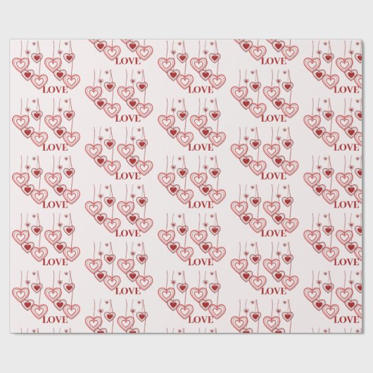 Der Valentinstag der Liebe Geschenkpapier (Flach)