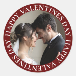 Der Valentinstag des dunkelroten Fotos Runder Aufkleber