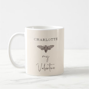 Der Valentinstag des eleganten Geständnisses spend Kaffeetasse