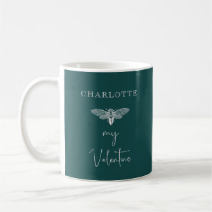 Der Valentinstag des eleganten Geständnisses spend Kaffeetasse