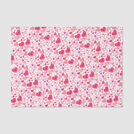 Der Valentinstag des Gemusterten Herzens Seidenpapier (Vorderseite)