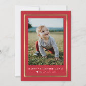 Der Valentinstag des klassischen Goldrahmen-Fotos Mitteilungskarte (Vorderseite)