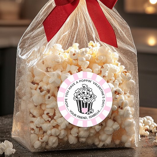 Der Valentinstag des modernen Poppins Runder Aufkleber