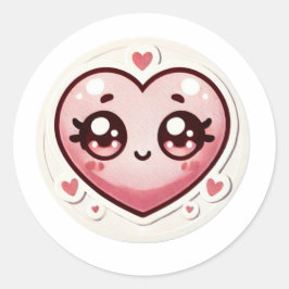 Der Valentinstag des Niedlichen Herzens Runder Aufkleber