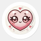 Der Valentinstag des Niedlichen Herzens Runder Aufkleber (Vorderseite)