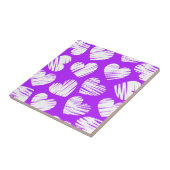 Der Valentinstag eines modernen Lila Doodled Herze Fliese (Seite)