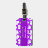 Der Valentinstag eines modernen Lila Doodled Herze Gepäckanhänger (Vorderseite vertikal)