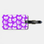 Der Valentinstag eines modernen Lila Doodled Herze Gepäckanhänger (Rückseite horizontal)