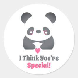 Der Valentinstag im Klassenzimmer Niedlich Panda P Runder Aufkleber