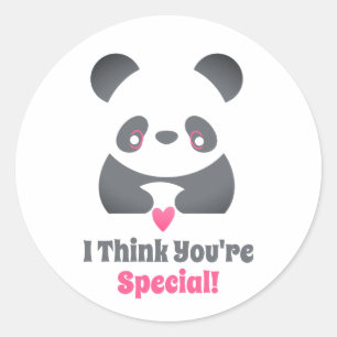 Der Valentinstag im Klassenzimmer Niedlich Panda P Runder Aufkleber