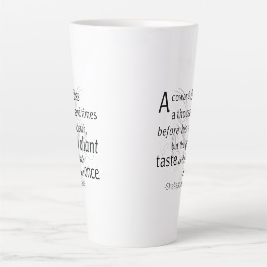 Der Valiant die aber einst Shakespeare Milchtasse (Vorderseite)