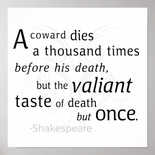 Der Valiant die aber einst Shakespeare Poster (Vorne)