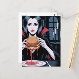 Der Vampir mit einem Cheeseburger Postkarte