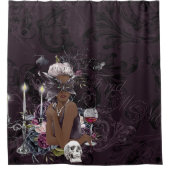 Der Vampir | Moody Gothic Vampy Glam Dark Skin Duschvorhang (Vorderseite)
