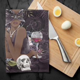 Der Vampir | Moody Gothic Vampy Glam Dark Skin Geschirrtuch