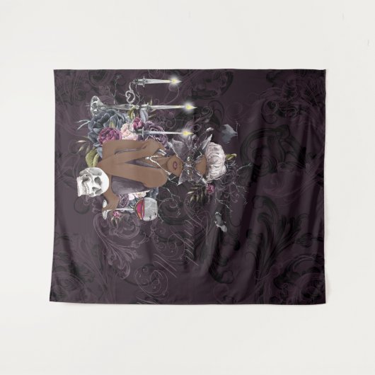 Der Vampir | Moody Gothic Vampy Glam Dark Skin Wandteppich (Vorderseite (Horizontal))