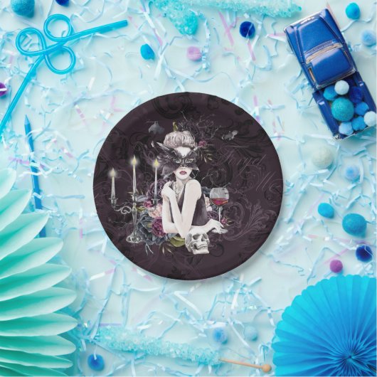 Der Vampir | Moody Gothic Vampy Glam Pale Skin Pappteller (Party)