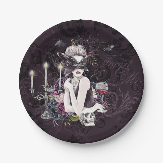 Der Vampir | Moody Gothic Vampy Glam Pale Skin Pappteller (Vorderseite)