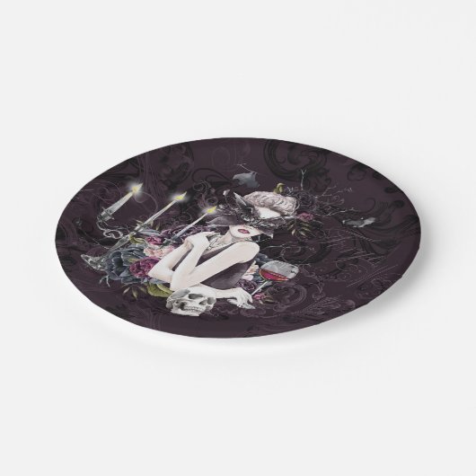 Der Vampir | Moody Gothic Vampy Glam Pale Skin Pappteller (Schrägansicht)