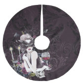 Der Vampir | Moody Gothic Vampy Glam Pale Skin Polyester Weihnachtsbaumdecke (Vorderseite)