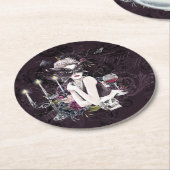 Der Vampir | Moody Gothic Vampy Glam Pale Skin Runder Pappuntersetzer (Angewinkelt)