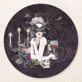 Der Vampir | Moody Gothic Vampy Glam Pale Skin Runder Pappuntersetzer (Vorderseite)