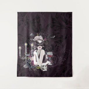 Der Vampir Moody Gothic Vampy Glam Pale Skin Wandteppich