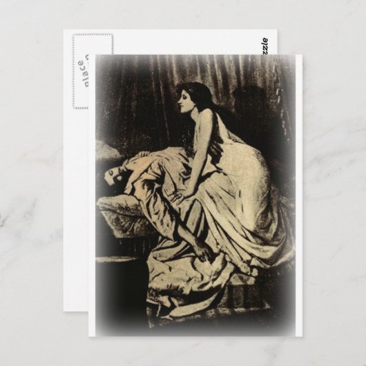 Der Vampir von Burne Jones 1897 Postkarte (Vorne/Hinten)