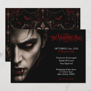 Der Vampirball Gothic Halloween-Party Einladung