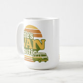 Der VANtastic Retro 70er Van Graphic von Life Kaffeetasse (Vorderseite Links)