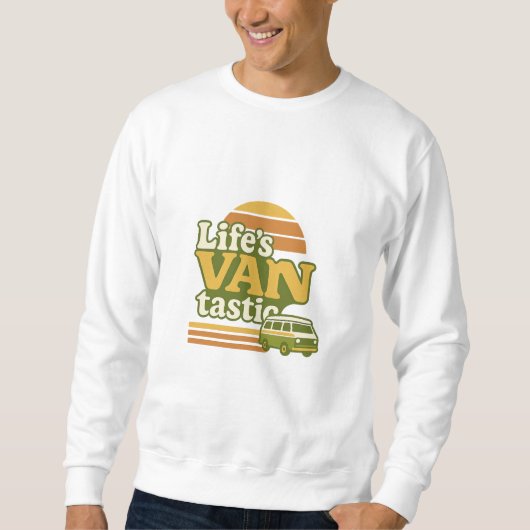 Der VANtastic Retro 70er Van Graphic von Life Sweatshirt (Vorderseite)