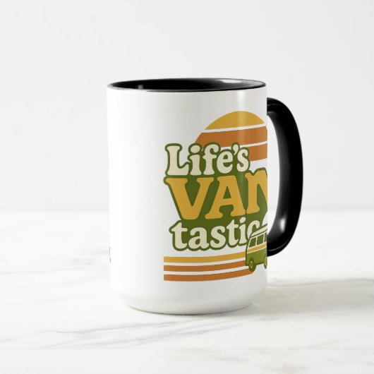 Der VANtastic Retro 70er Van Graphic von Life Tasse (VorderseiteRechts)