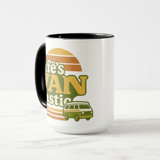 Der VANtastic Retro 70er Van Graphic von Life Tasse (Vorderseite Links)